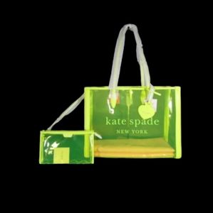 Kate Spade NWT yellow clear tote bag